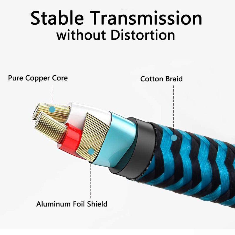 Hftywy 3.5mm to 6.35mm TRS Stereo Audio Cable 20ft 1/8 to 1/4 Stereo Cable 6.35mm 1/4" Male to 3.5mm 1/8" Male Bidirectional Cable for Guitar, Piano, Amplifiers, Home Theater Devices - Image 5